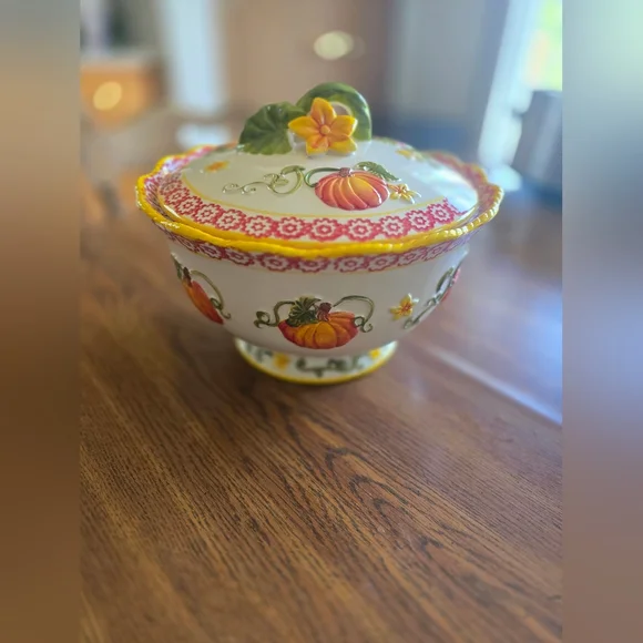 5 Piece Temptations Fall Ceramic Serving Bowl Dish Set - Picture 10 of 16